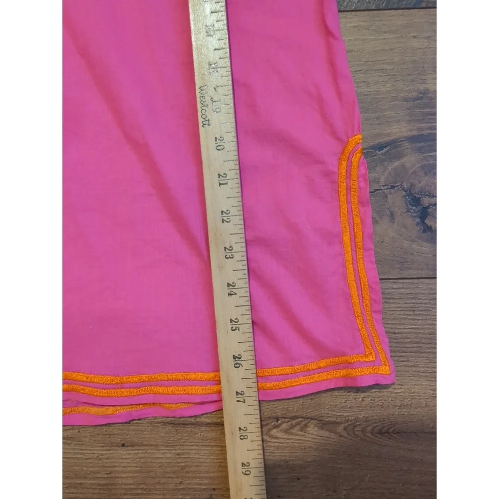 Gretchen Scott‎ Womens XS 3/4 Sleeve Coral The Reef Embroidered Tunic